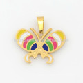 Fashion stainless steel gold butterfly locket & earring jewelry set 2015